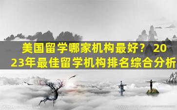 美国留学哪家机构最好？ 2023年最佳留学机构排名综合分析